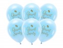 6 Ballons Eco 33 cm - Baptême Saint - bleu Ciel