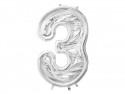 Cadre Numéro '3' pour Ballons Latex - argent Brillant