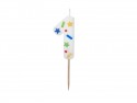 Bougie Chiffre '1'- confettis blancs