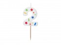 Bougie Chiffre '2'- confettis blancs
