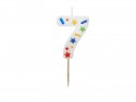 Bougie Chiffre '7'- confettis blancs