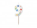 Bougie Chiffre '9'- confettis blancs