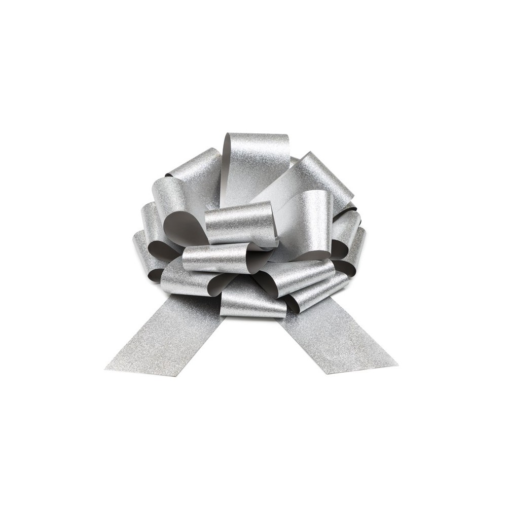 Nœud décoratif DIY - argent - 30 cm