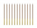 12 Bougies lisses - or rose - 14 cm