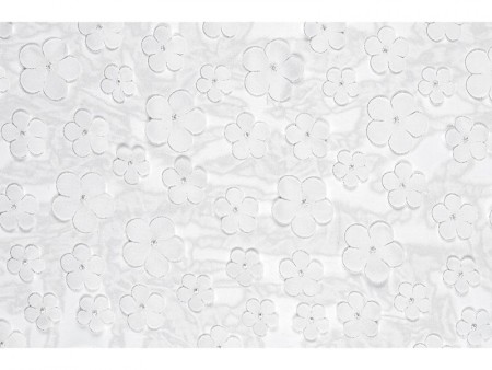 Chemin de table Fleurs - blanc