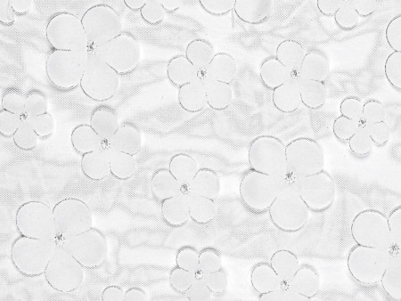 Chemin de table Fleurs - blanc