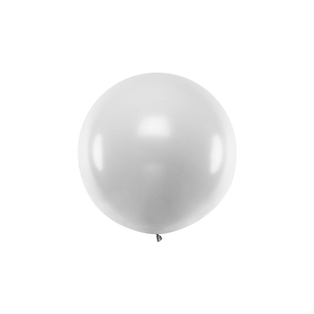 Ballon rond 1 m - Neige argente métallique