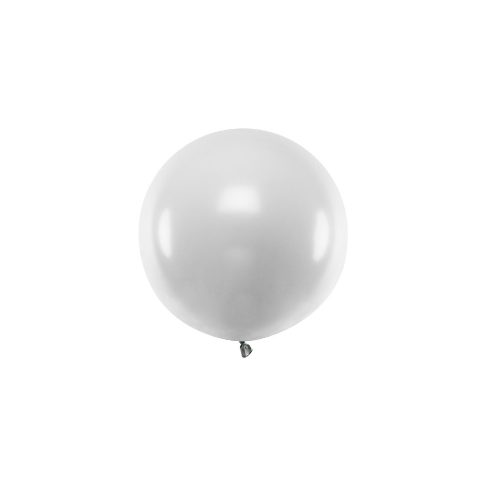 Ballon rond 60 cm - Neige argente métallique