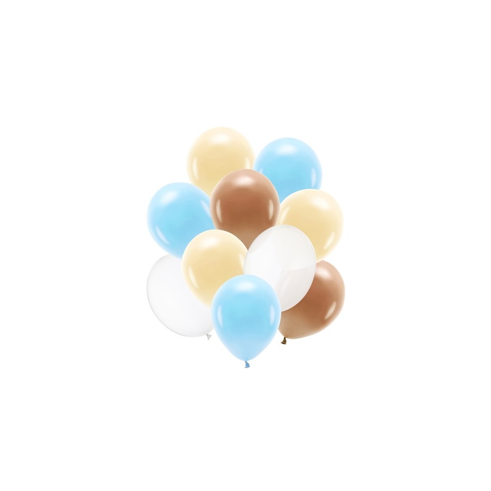 10 Ensemble de ballons en latex - mix bleu/crème