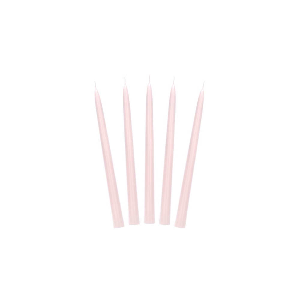 10 Bougie cierge mat - vieux rose - 24cm