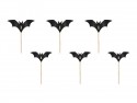 6 Cake topper Chauves -souris - noir