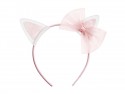 Serre-tête chat avec nœud - rose
