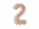 Ballon mylar Chiffre ''2''- 72cm - beige foncé