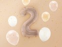 Ballon mylar Chiffre ''2''- 72cm - beige foncé