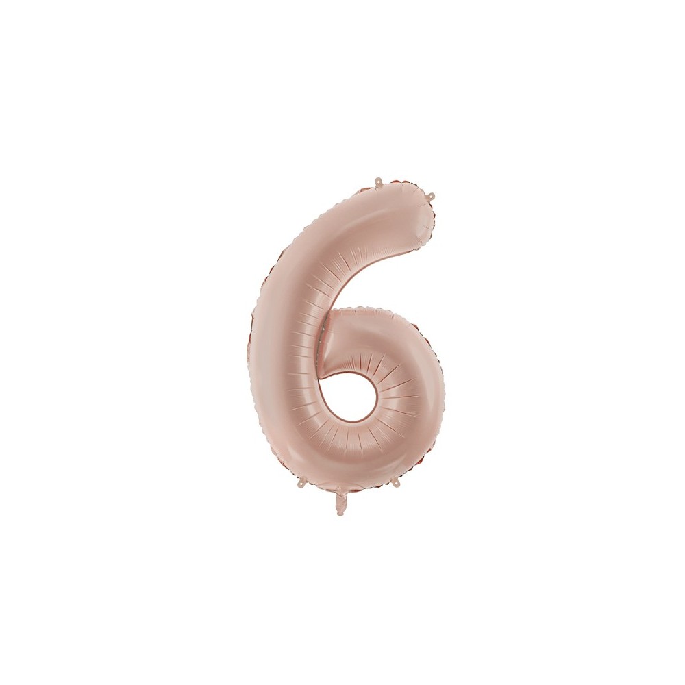 Ballon mylar Chiffre ''6''- 72cm - beige foncé