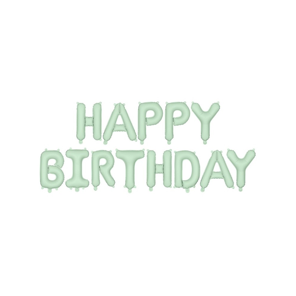 Ballon mylar Happy Birthday - 340x35cm - vert