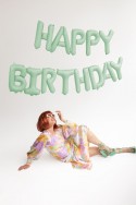 Ballon mylar Happy Birthday - 340x35cm - vert
