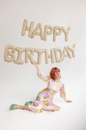 Ballon mylar Happy Birthday - 340x35cm - beige