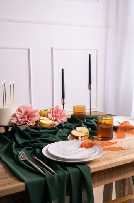 Chemin de table en chiffon...