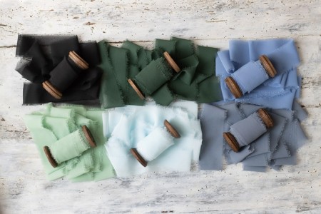 Ruban de chiffon - bleu...