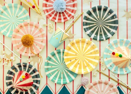 6 Assiettes à Rayures de...