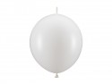 20 Ballons à Relier - 28 cm - blanc métallisé