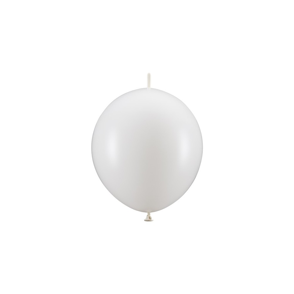 20 Ballons à Relier - 28 cm - blanc métallisé