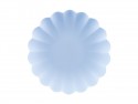 4 Assiettes en plastique Volant - 22 cm - bleu clair
