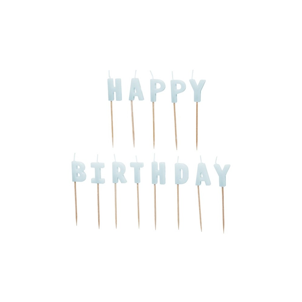 13 Bougies Happy Birthday - bleu clair