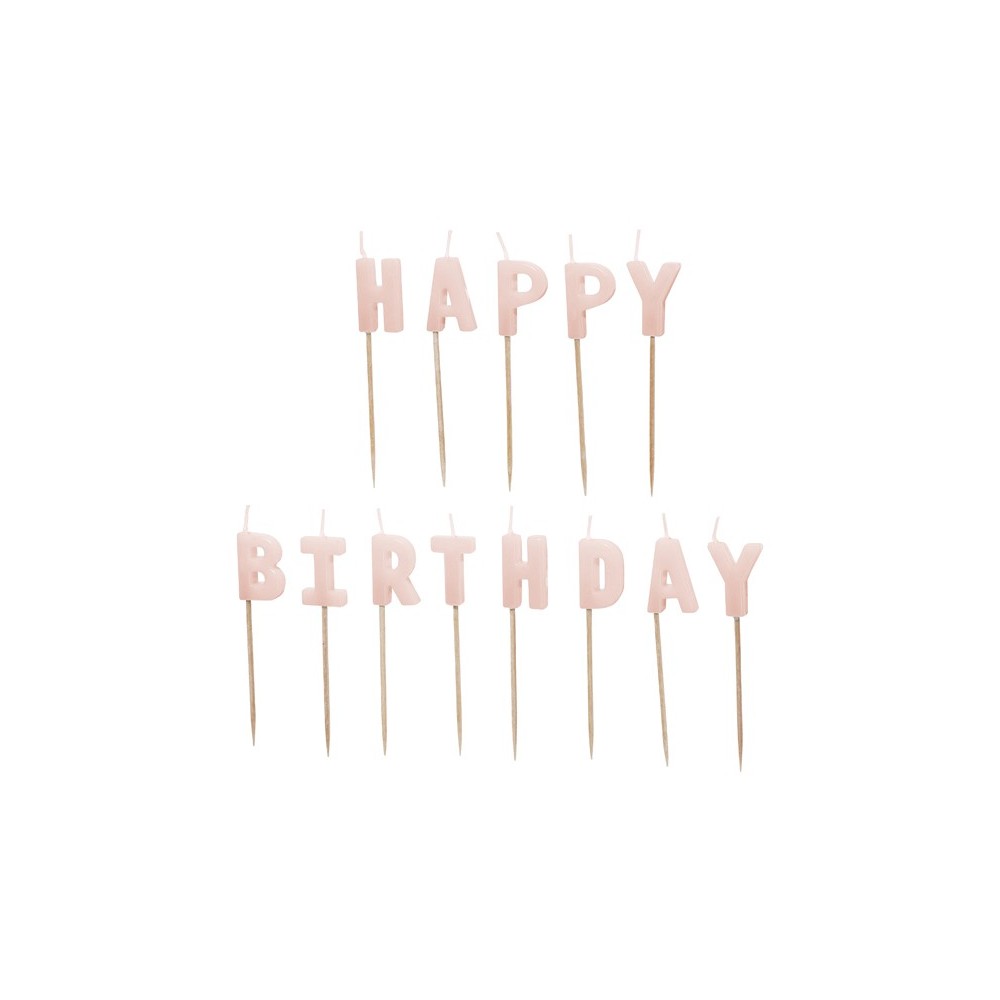 13 Bougies Happy Birthday - rose