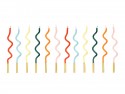 12 Bougies torsadées arc-en-ciel