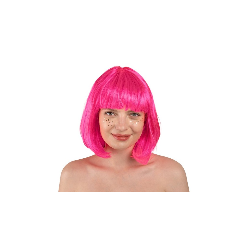 Perruque Cléopâtre - rose néon