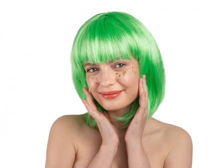 Perruque Cléopâtre - vert néon