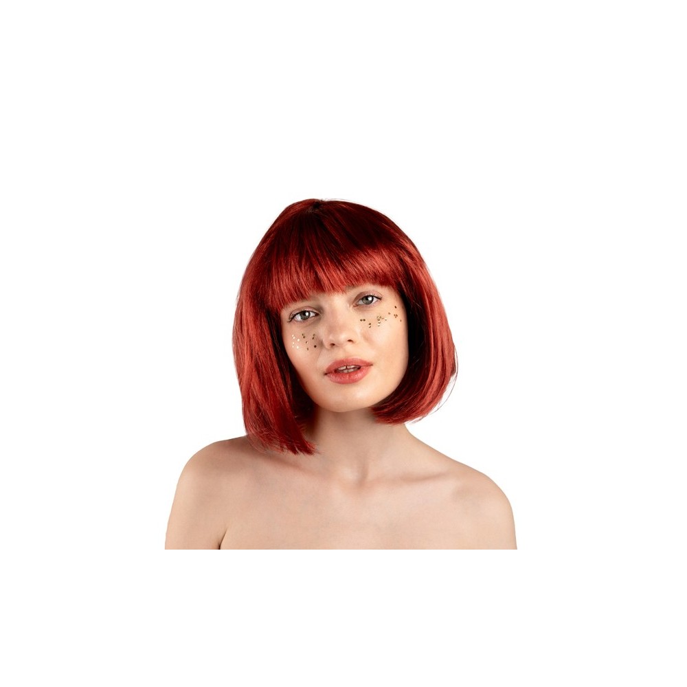 Perruque Cléopâtre - rose fraise