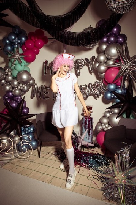 Perruque Afro - rose clair