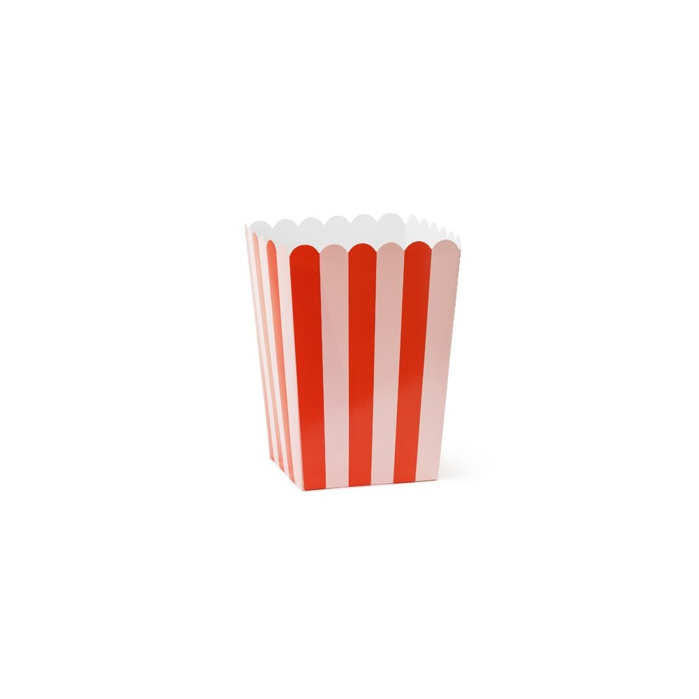 6 Boîtes à pop-corn rose/rouge