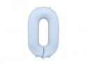 Ballon mylar Chiffre '0'- 86cm - bleu brumeux