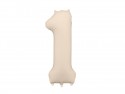 Ballon mylar Chiffre '1'- 86cm - beige clair