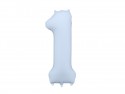 Ballon mylar Chiffre '1'- 86cm - bleu brumeux