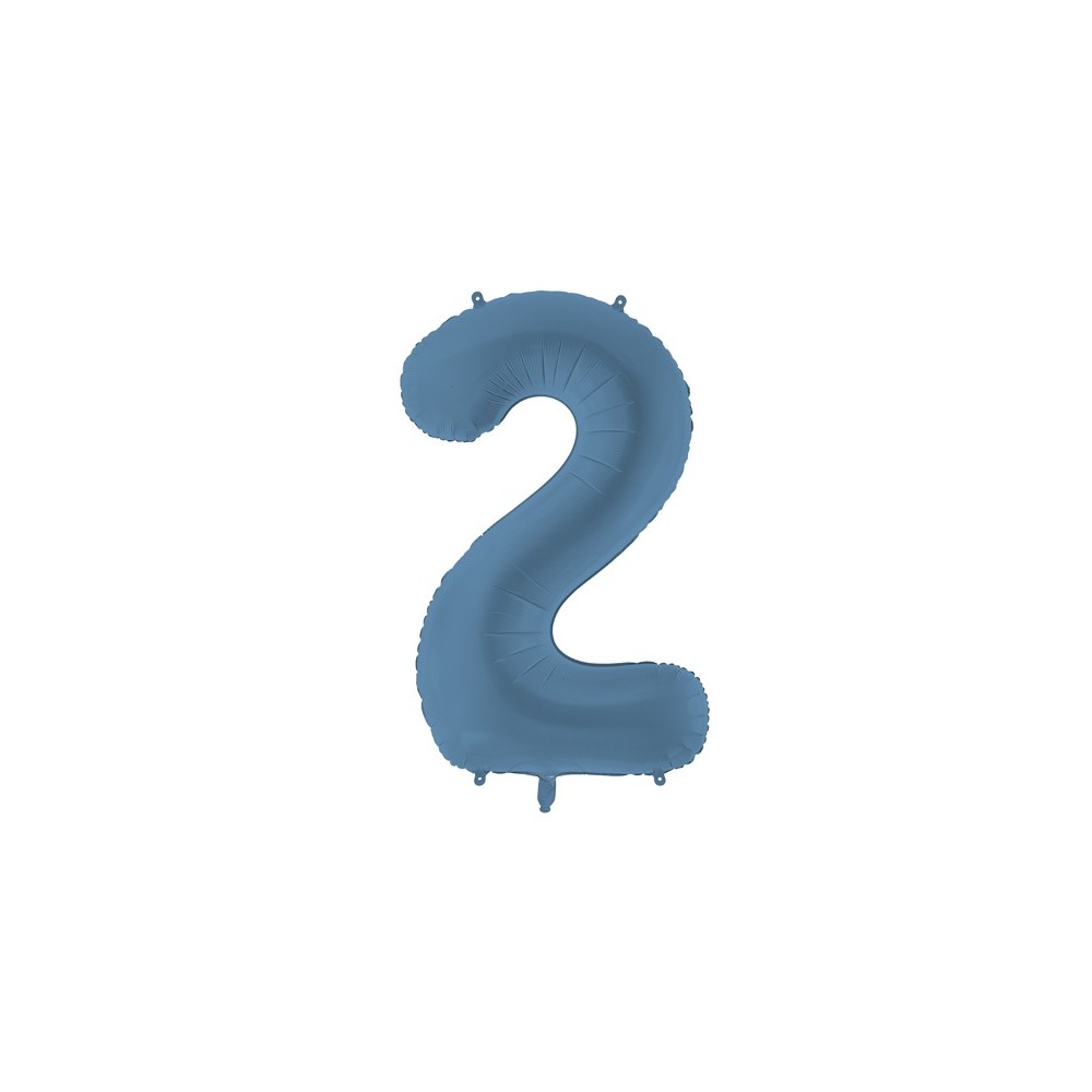 Ballon mylar Chiffre '2'- 86cm - marine