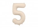 Ballon mylar Chiffre '5'- 86cm - beige clair