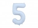Ballon mylar Chiffre '5'- 86cm - bleu brumeux