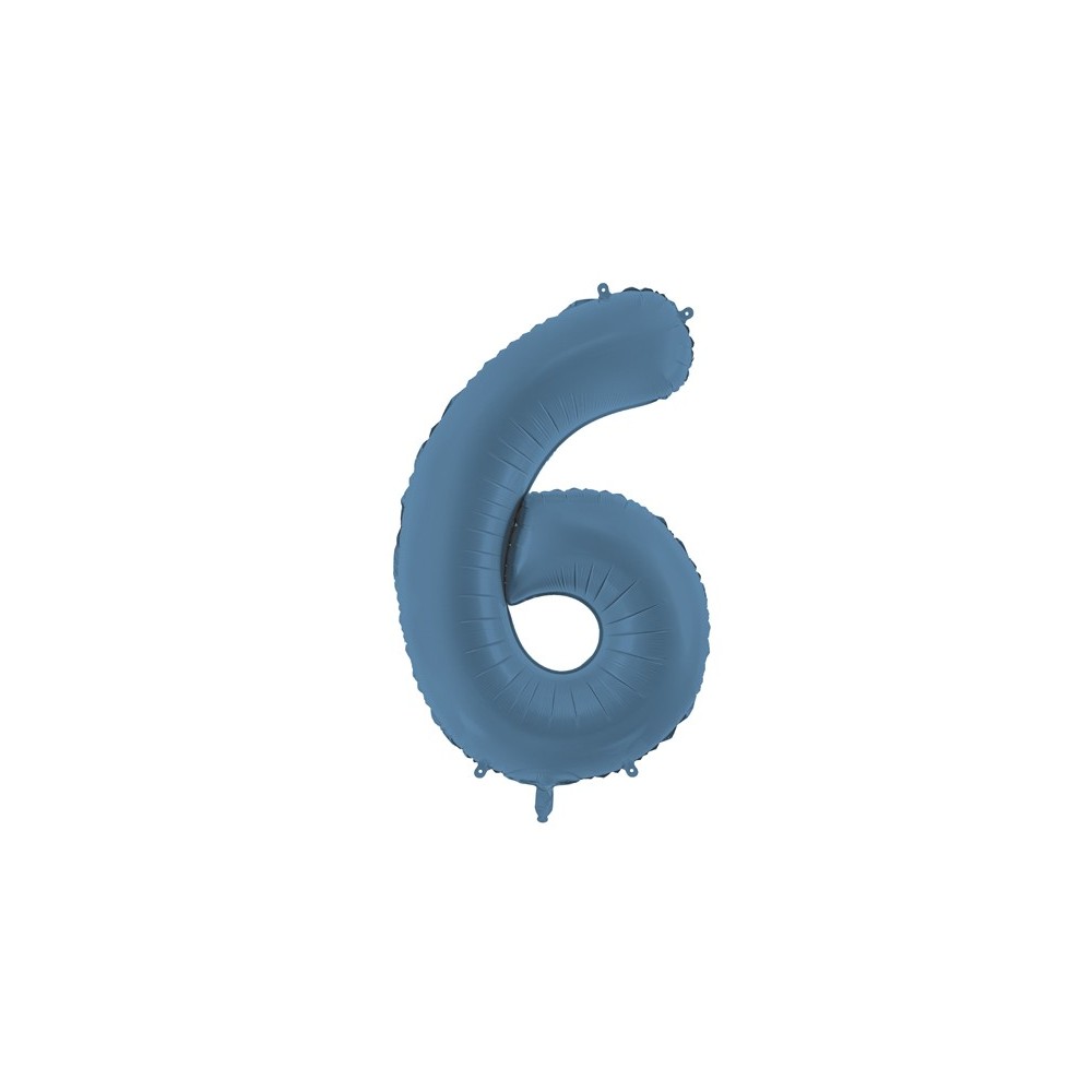 Ballon mylar Chiffre '6'- 86cm - marine