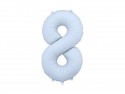 Ballon mylar Chiffre '8'- 86cm - bleu brumeux