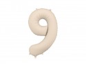 Ballon mylar Chiffre '9'- 86cm - beige clair