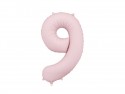 Ballon mylar Chiffre '9'- 86cm - rose clair