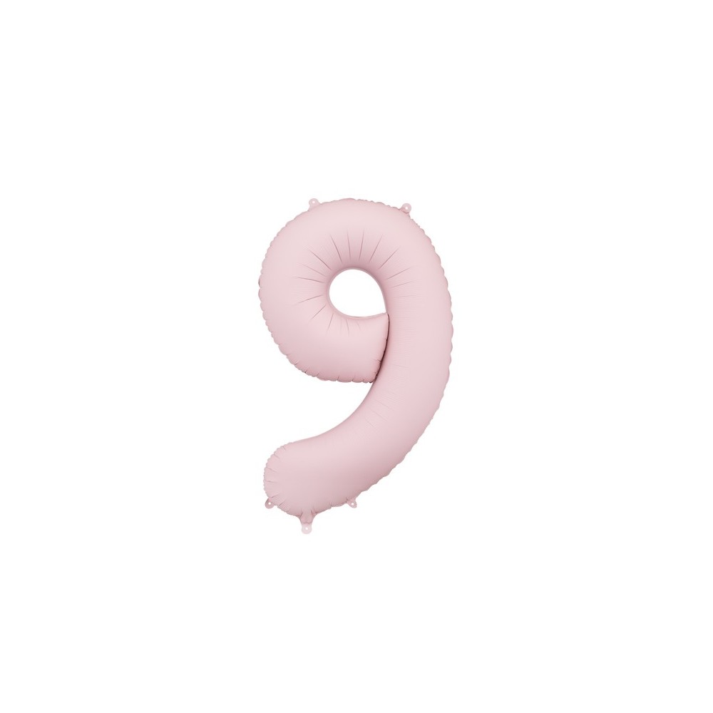 Ballon mylar Chiffre '9'- 86cm - rose clair