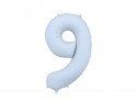 Ballon mylar Chiffre '9'- 86cm - bleu brumeux