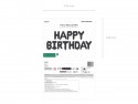 Ballon mylar Happy Birthday - noir