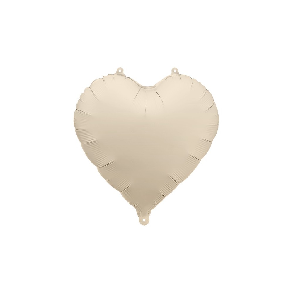 Ballon mylar coeur - 45cm - beige clair